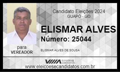 Candidato ELISMAR ALVES 2024 - GUAPÓ - Eleições