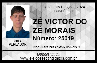 Candidato ZÉ VICTOR DO ZÉ MORAIS 2024 - GUAPÓ - Eleições