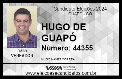 Candidato HUGO DE GUAPÓ 2024 - GUAPÓ - Eleições