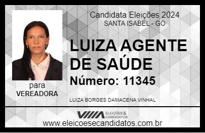 Candidato LUIZA AGENTE DE SAÚDE 2024 - SANTA ISABEL - Eleições