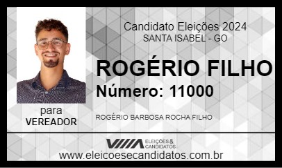 Candidato ROGÉRIO FILHO 2024 - SANTA ISABEL - Eleições