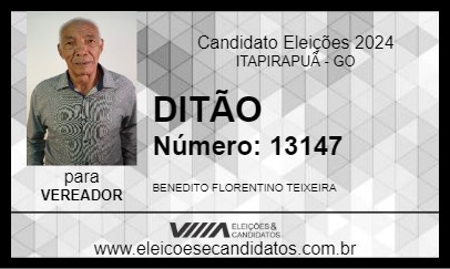 Candidato DITÃO 2024 - ITAPIRAPUÃ - Eleições