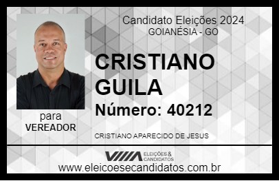 Candidato CRISTIANO GUILA 2024 - GOIANÉSIA - Eleições