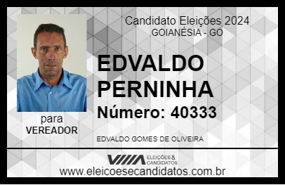 Candidato EDVALDO PERNINHA 2024 - GOIANÉSIA - Eleições