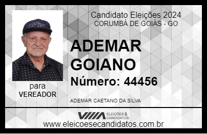 Candidato ADEMAR GOIANO 2024 - CORUMBÁ DE GOIÁS - Eleições