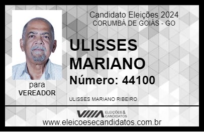 Candidato ULISSES MARIANO 2024 - CORUMBÁ DE GOIÁS - Eleições