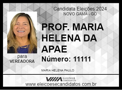 Candidato PROF. MARIA HELENA DA APAE 2024 - NOVO GAMA - Eleições