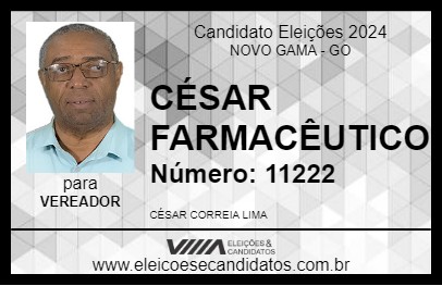 Candidato CÉSAR FARMACÊUTICO 2024 - NOVO GAMA - Eleições