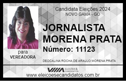 Candidato JORNALISTA MORENA PRATA 2024 - NOVO GAMA - Eleições