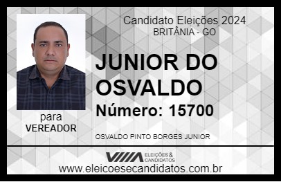 Candidato JUNIOR DO OSVALDO 2024 - BRITÂNIA - Eleições