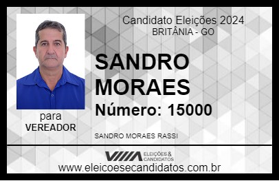 Candidato SANDRO MORAES 2024 - BRITÂNIA - Eleições