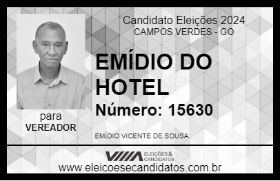 Candidato EMÍDIO DO HOTEL 2024 - CAMPOS VERDES - Eleições