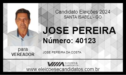 Candidato JOSE PEREIRA 2024 - SANTA ISABEL - Eleições