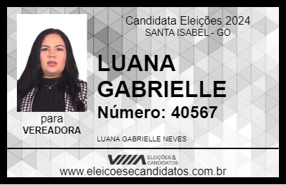 Candidato LUANA GABRIELLE 2024 - SANTA ISABEL - Eleições