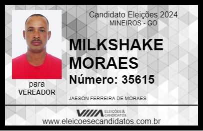 Candidato JAESON (MILKSHAKE) 2024 - MINEIROS - Eleições