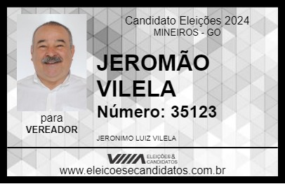 Candidato JEROMÃO VILELA 2024 - MINEIROS - Eleições