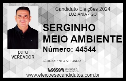 Candidato SERGINHO MEIO AMBIENTE 2024 - LUZIÂNIA - Eleições