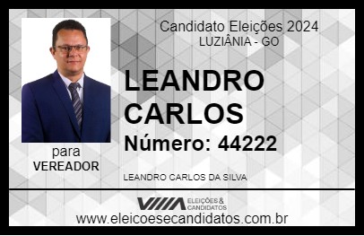 Candidato LEANDRO CARLOS 2024 - LUZIÂNIA - Eleições