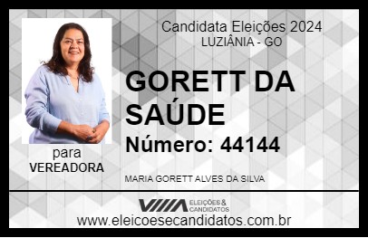 Candidato GORETT DA SAÚDE 2024 - LUZIÂNIA - Eleições