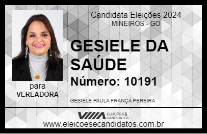 Candidato GESIELE DA SAÚDE 2024 - MINEIROS - Eleições