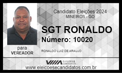 Candidato SGT RONALDO 2024 - MINEIROS - Eleições