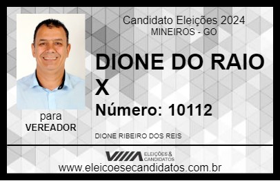 Candidato DIONE DO RAIO X 2024 - MINEIROS - Eleições