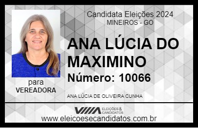 Candidato ANA LÚCIA DA EDUCAÇÃO 2024 - MINEIROS - Eleições