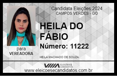 Candidato HEILA DO FÁBIO 2024 - CAMPOS VERDES - Eleições