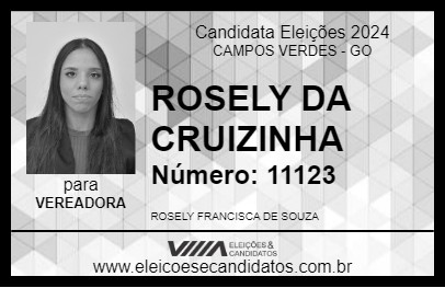 Candidato ROSELY DA CRUIZINHA 2024 - CAMPOS VERDES - Eleições