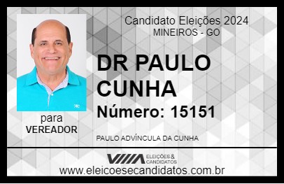 Candidato DR PAULO CUNHA 2024 - MINEIROS - Eleições