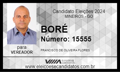 Candidato BORÉ 2024 - MINEIROS - Eleições