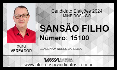 Candidato SANSÃO FILHO 2024 - MINEIROS - Eleições