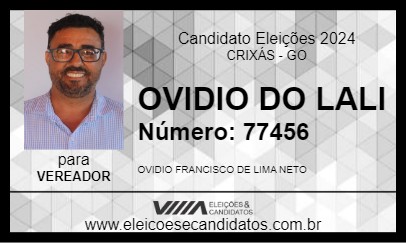 Candidato OVIDIO DO LALI 2024 - CRIXÁS - Eleições