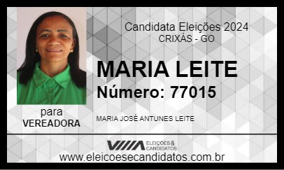 Candidato MARIA LEITE 2024 - CRIXÁS - Eleições