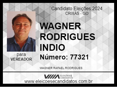 Candidato WAGNER RODRIGUES INDIO 2024 - CRIXÁS - Eleições