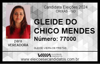 Candidato GLEIDE DO CHICO MENDES 2024 - CRIXÁS - Eleições