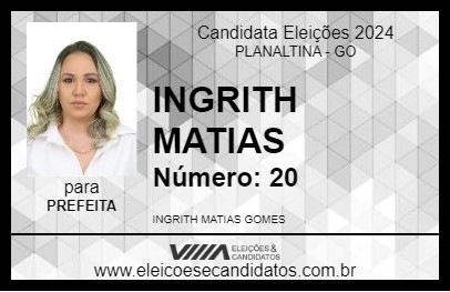 Candidato INGRITH MATIAS 2024 - PLANALTINA - Eleições