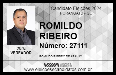 Candidato ROMILDO RIBEIRO 2024 - PORANGATU - Eleições