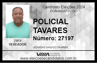 Candidato POLICIAL TAVARES 2024 - PORANGATU - Eleições