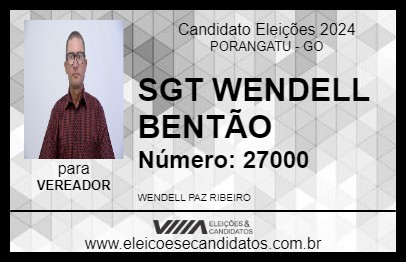 Candidato SGT WENDELL BENTÃO 2024 - PORANGATU - Eleições