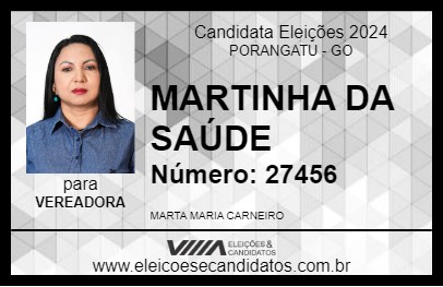 Candidato MARTINHA DA SAÚDE 2024 - PORANGATU - Eleições