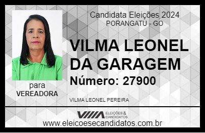 Candidato VILMA LEONEL DA GARAGEM 2024 - PORANGATU - Eleições