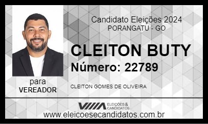 Candidato CLEITON BUTY 2024 - PORANGATU - Eleições