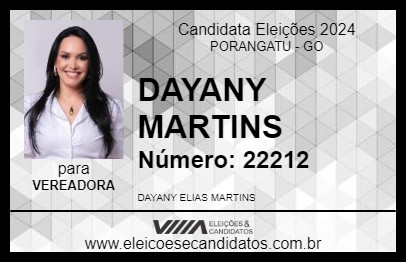 Candidato DAYANY MARTINS 2024 - PORANGATU - Eleições