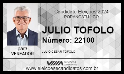 Candidato JULIO TOFOLO 2024 - PORANGATU - Eleições