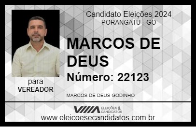 Candidato MARCOS DE DEUS 2024 - PORANGATU - Eleições