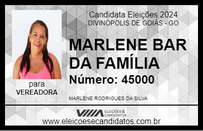 Candidato MARLENE  BAR DA FAMÍLIA 2024 - DIVINÓPOLIS DE GOIÁS - Eleições