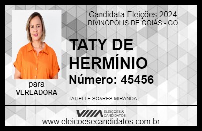 Candidato TATY DE HERMÍNIO 2024 - DIVINÓPOLIS DE GOIÁS - Eleições