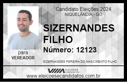 Candidato SIZERNANDES FILHO 2024 - NIQUELÂNDIA - Eleições