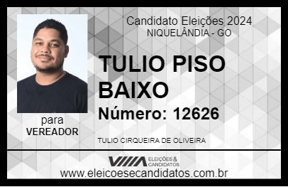 Candidato TULIO PISO BAIXO 2024 - NIQUELÂNDIA - Eleições